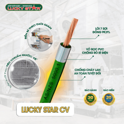 Cáp Điện Lực Đơn 7 Sợi Lucky Star CV – Lõi Đồng Vững Chắc, Hiệu Suất Vượt Trội