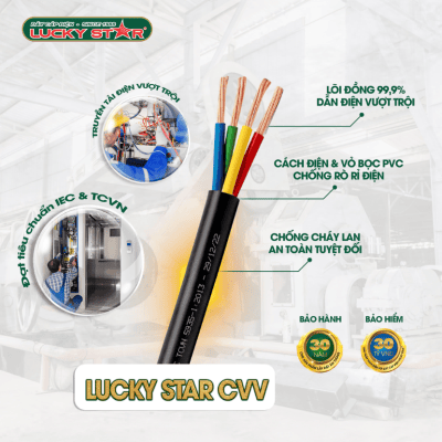 Dây Cáp Điện Lực Lucky Star CVV – Hiệu Suất Vượt Trội, Bền Bỉ Mọi Công Trình