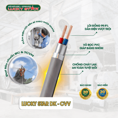 Cáp Điện Kế Lucky Star DK-CVV – Bền Bỉ Theo Thời Gian, An Toàn Mọi Công Trình
