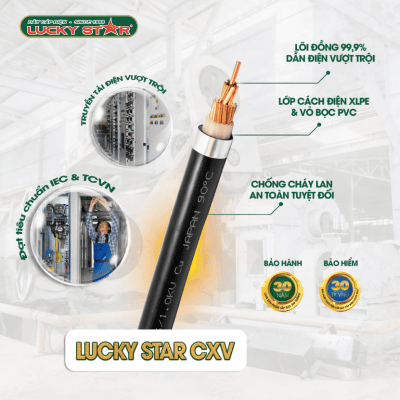 Dây Cáp Điện Lực Hạ Thế Lucky Star CXV – Hiệu Suất Tối Đa, Bền Bỉ Với Thời Gian